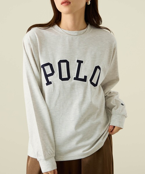 POLO BCS(ポロ ビーシーエス)の「POLO British Country Spirit ロゴワッペンロングスリーブTシャツ(Tシャツ/カットソー・レディース・オフホワイト/ネイビー/スミクロ/オートミール・M/L)」の2枚目の写真