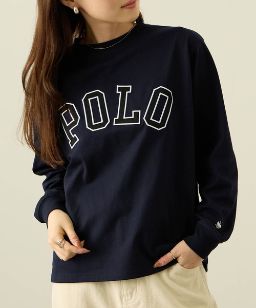 POLO BCS(ポロ ビーシーエス)の「POLO British Country Spirit ロゴワッペンロングスリーブTシャツ(Tシャツ/カットソー・レディース・オフホワイト/ネイビー/スミクロ/オートミール・M/L)」の4枚目の写真