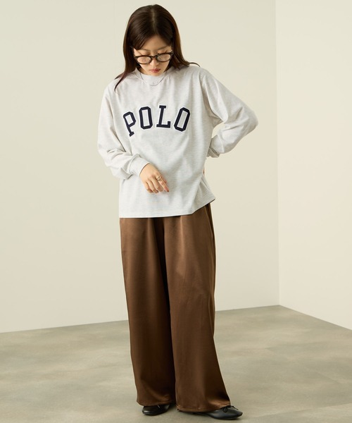 POLO BCS(ポロ ビーシーエス)の「POLO British Country Spirit ロゴワッペンロングスリーブTシャツ(Tシャツ/カットソー・レディース・オフホワイト/ネイビー/スミクロ/オートミール・M/L)」の13枚目の写真