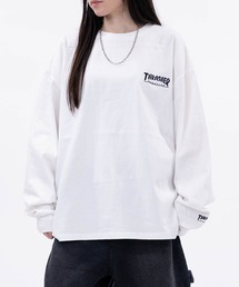 【at】〔THRASHER/スラッシャー〕ワンポイント ロゴ/ハート アームエンブロイダリーロンT