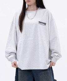 【at】〔THRASHER/スラッシャー〕ワンポイント ロゴ/ハート アームエンブロイダリーロンT