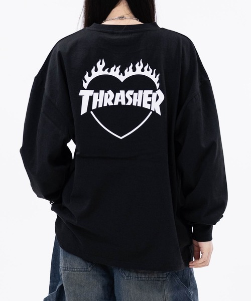 THRASHER(スラッシャー)の「【at】〔THRASHER/スラッシャー〕ワンポイント ロゴ/ハート アームエンブロイダリーロンT(Tシャツ/カットソー・メンズ・ブラウン/ブラック系1/ライトグレー系2/ブラック系2/ライトグレー系1/ダークパープル/ホワイト系1/ホワイト系2・MEDIUM/LARGE)」の21枚目の写真