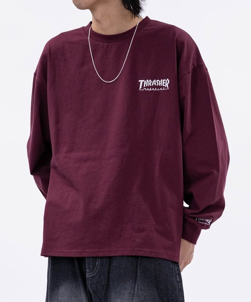 THRASHER(スラッシャー)の「【at】〔THRASHER/スラッシャー〕ワンポイント ロゴ/ハート アームエンブロイダリーロンT(Tシャツ/カットソー・メンズ・ブラウン/ブラック系1/ライトグレー系2/ブラック系2/ライトグレー系1/ダークパープル/ホワイト系1/ホワイト系2・MEDIUM/LARGE)」の22枚目の写真