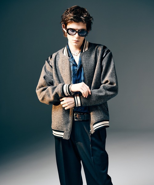 glamb（グラム）の「Bowler Stadium Jumper / ボウラースタジアムジャンパー（スタジャン・メンズ・ブラック/グレー・S/M/L）」の11枚目の写真