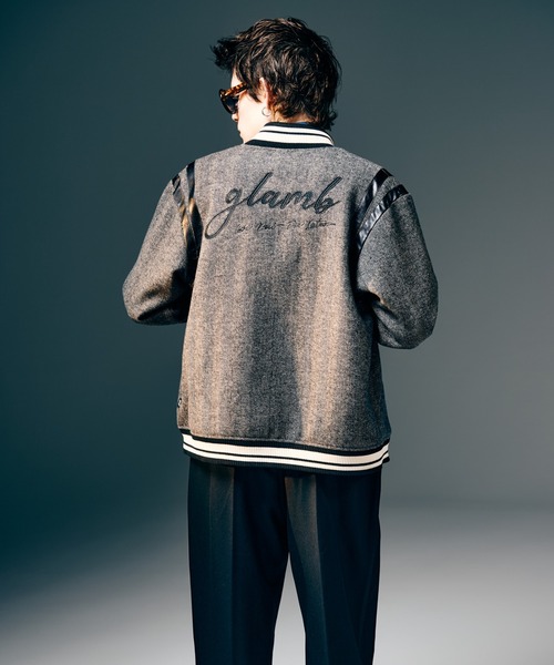glamb（グラム）の「Bowler Stadium Jumper / ボウラースタジアムジャンパー（スタジャン・メンズ・ブラック/グレー・S/M/L）」の12枚目の写真