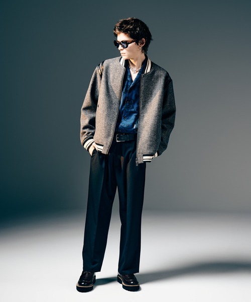 glamb（グラム）の「Bowler Stadium Jumper / ボウラースタジアムジャンパー（スタジャン・メンズ・ブラック/グレー・S/M/L）」の14枚目の写真