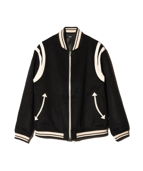 glamb（グラム）の「Bowler Stadium Jumper / ボウラースタジアムジャンパー（スタジャン・メンズ・ブラック/グレー・S/M/L）」の3枚目の写真