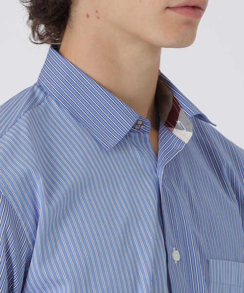 BLACK LABEL CRESTBRIDGE(ブラックレーベル・クレストブリッジ)の「ストライプコンビシャツ(シャツ/ブラウス・メンズ・ネイビー/オフホワイト・M/S/L/XL)」の11枚目の写真