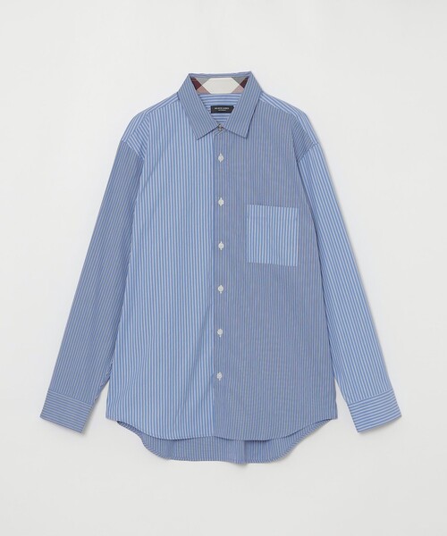 BLACK LABEL CRESTBRIDGE(ブラックレーベル・クレストブリッジ)の「ストライプコンビシャツ(シャツ/ブラウス・メンズ・ネイビー/オフホワイト・M/S/L/XL)」の12枚目の写真
