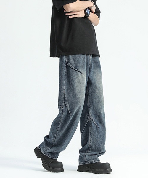 Ressaca(レサーカ)の「ルーズシルエット切替デニムパンツ(デニムパンツ・メンズ・ブルー/インディゴブルー/ブラック・XL/L/M)」の16枚目の写真