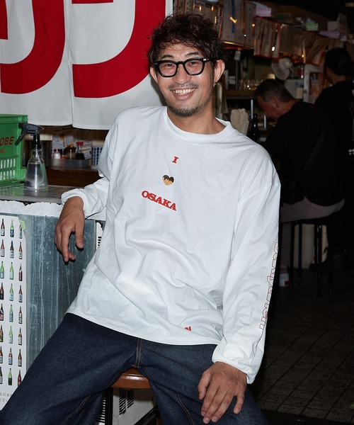 NOSTALVIA(ノスタルヴィア)の「NOSTALVIA ノスタルヴィア I Love Osaka / アイラブ オオサカ ロンT(Tシャツ/カットソー・メンズ・ホワイト/ブラック・X-LARGE/LARGE/MEDIUM/SMALL)」の1枚目の写真