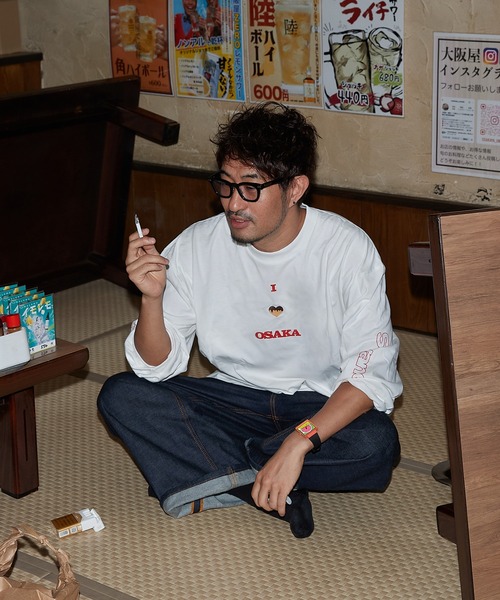 NOSTALVIA(ノスタルヴィア)の「NOSTALVIA ノスタルヴィア I Love Osaka / アイラブ オオサカ ロンT(Tシャツ/カットソー・メンズ・ホワイト/ブラック・X-LARGE/LARGE/MEDIUM/SMALL)」の5枚目の写真