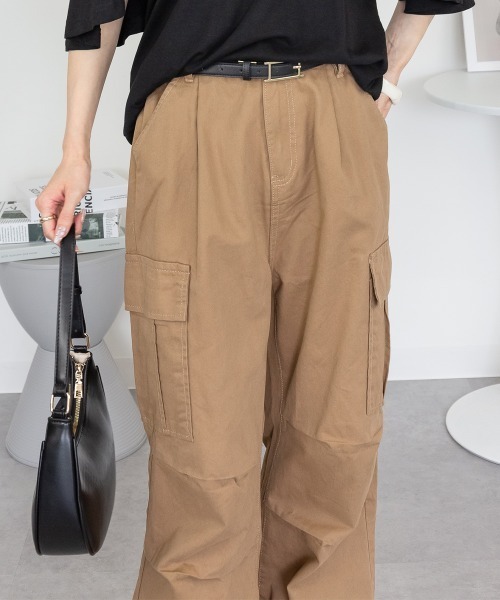 RCD（アールシーディー）の「ツイルワイドカーゴパンツ（カーゴパンツ・レディース・ベージュ/カーキ/ブラック・LL/L/M）」の16枚目の写真