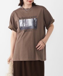 SHIPS Colors:〈接触冷感・UVカット〉AVENUE フォト Tシャツ◇