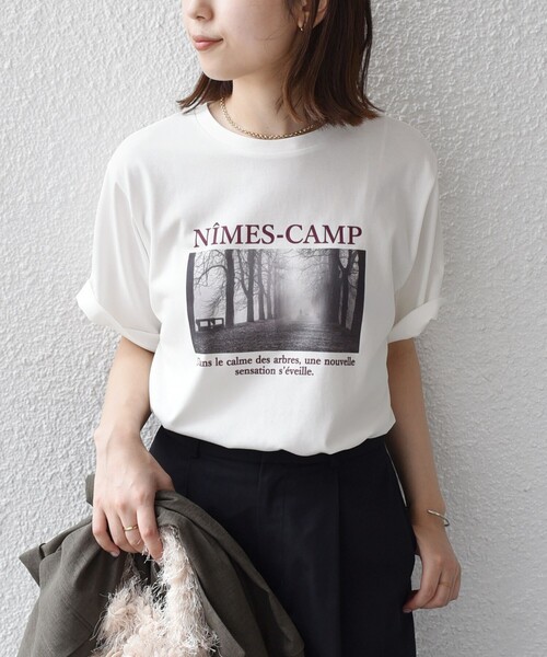 SHIPS Colors:〈接触冷感・UVカット〉AVENUE フォト Tシャツ◇（T