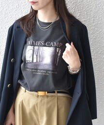 SHIPS Colors:〈接触冷感・UVカット〉AVENUE フォト Tシャツ◇