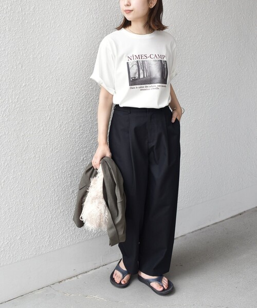 SHIPS Colors:〈接触冷感・UVカット〉AVENUE フォト Tシャツ