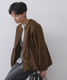 OPAQUE.CLIP (オペークドットクリップ)新品　ノーカラーミドルコート ノーカラーZIPミドルコート【洗濯機洗い可/抗ピル】（ノーカラー