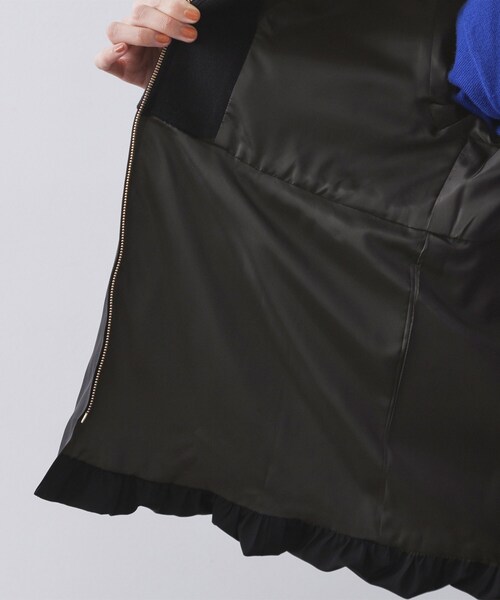 OPAQUE.CLIP(オペークドットクリップ)の「ウールライクペプラムドッキングアウター【洗濯機洗い可】(ノーカラーコート・レディース・ブラック/ブラウン系その他/ライトベージュ・40/38/36)」の7枚目の写真