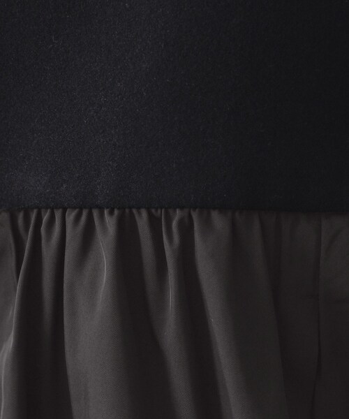 OPAQUE.CLIP(オペークドットクリップ)の「ウールライクペプラムドッキングアウター【洗濯機洗い可】(ノーカラーコート・レディース・ブラック/ブラウン系その他/ライトベージュ・40/38/36)」の8枚目の写真