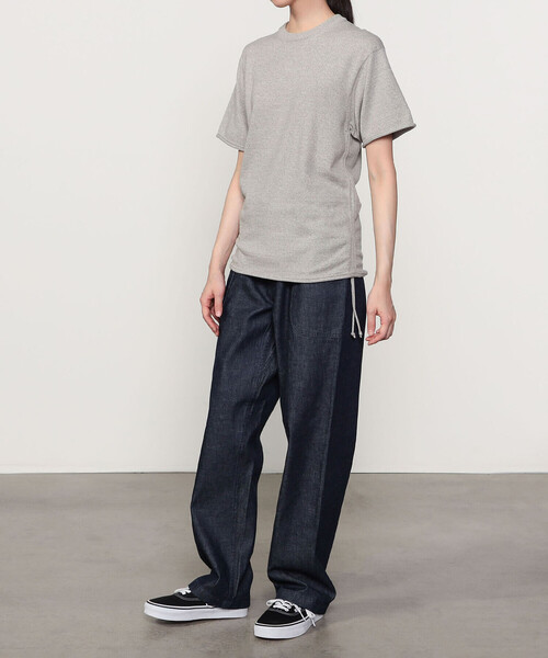 UNFIL | ブラッシュシルクコットン ギャザープルオーバー WOMEN