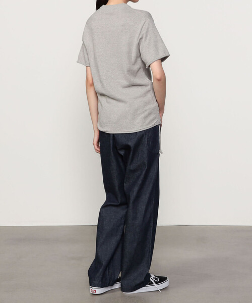 UNFIL | ブラッシュシルクコットン ギャザープルオーバー WOMEN