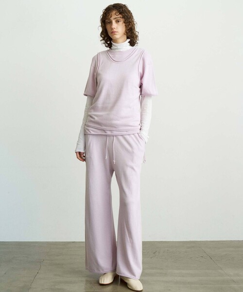 UNFIL | ブラッシュシルクコットン ギャザープルオーバー WOMEN