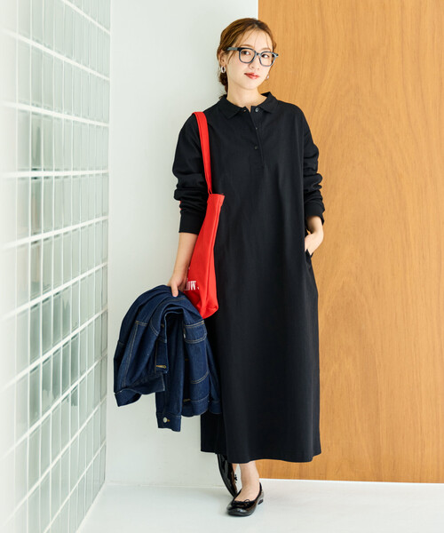 美品 ブリーフィングゴルフ ブラックポロワンピース フリル裾付き S