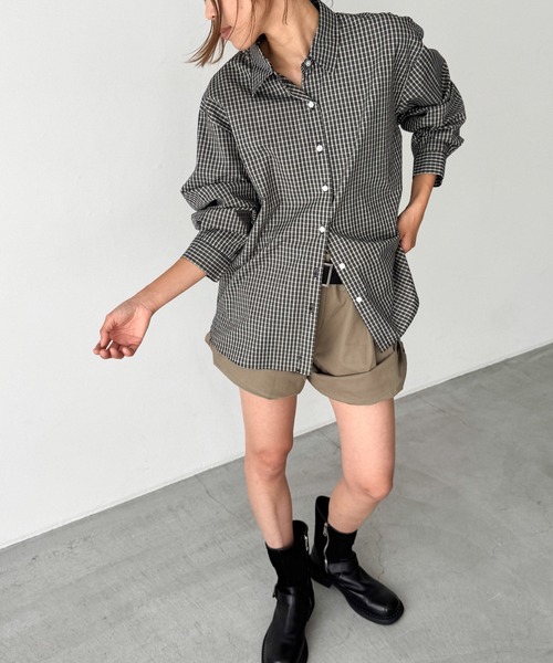 CANAL JEAN（キャナルジーン）の「El mar　チェックレギュラーシャツ（シャツ/ブラウス・レディース・アイボリー/レッド/ブラック・ONE SIZE）」の2枚目の写真