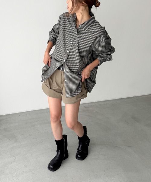 CANAL JEAN（キャナルジーン）の「El mar　チェックレギュラーシャツ（シャツ/ブラウス・レディース・アイボリー/レッド/ブラック・ONE SIZE）」の4枚目の写真