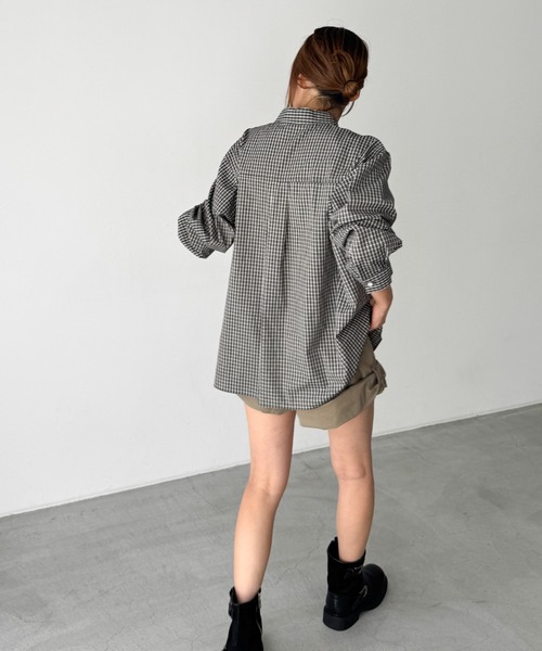 CANAL JEAN（キャナルジーン）の「El mar　チェックレギュラーシャツ（シャツ/ブラウス・レディース・アイボリー/レッド/ブラック・ONE SIZE）」の5枚目の写真