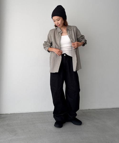 CANAL JEAN（キャナルジーン）の「El mar　チェックレギュラーシャツ（シャツ/ブラウス・レディース・アイボリー/レッド/ブラック・ONE SIZE）」の9枚目の写真