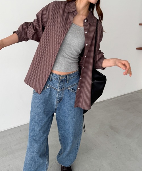 CANAL JEAN（キャナルジーン）の「El mar　チェックレギュラーシャツ（シャツ/ブラウス・レディース・アイボリー/レッド/ブラック・ONE SIZE）」の10枚目の写真