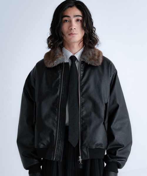 SINSS(シンス)の「Compact fur blouson / コンパクトファーブルゾン(ブルゾン・メンズ・ブラック・SMALL/LARGE/MEDIUM)」の6枚目の写真