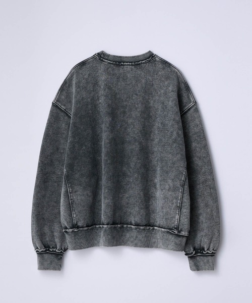 SLICK(スリック)の「【SLICK/スリック】Heavyweight Snow Wash Sweatshirt /スノーウォッシュスウェットプルオーバー / ヘビィーウェイト/セットアップ(スウェット・メンズ・ブラック/ライトグレー・1/2/3)」の6枚目の写真