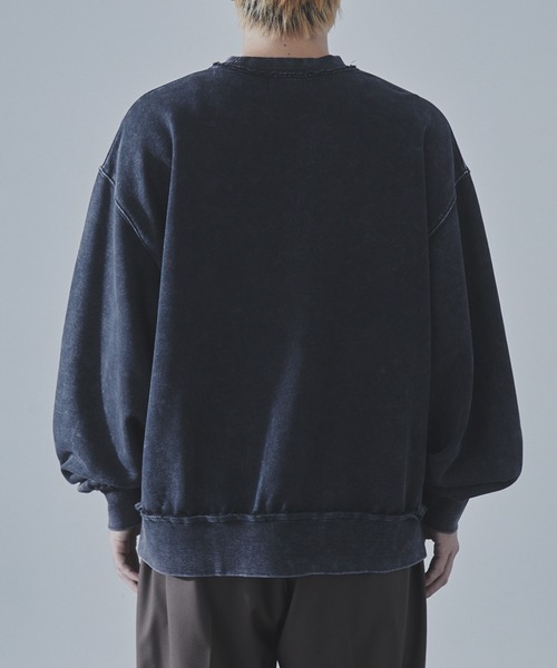 SLICK(スリック)の「【SLICK/スリック】Heavyweight Snow Wash Sweatshirt /スノーウォッシュスウェットプルオーバー / ヘビィーウェイト/セットアップ(スウェット・メンズ・ブラック/ライトグレー・1/2/3)」の12枚目の写真