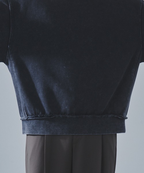 SLICK(スリック)の「【SLICK/スリック】Heavyweight Snow Wash Sweatshirt /スノーウォッシュスウェットプルオーバー / ヘビィーウェイト/セットアップ(スウェット・メンズ・ブラック/ライトグレー・1/2/3)」の5枚目の写真