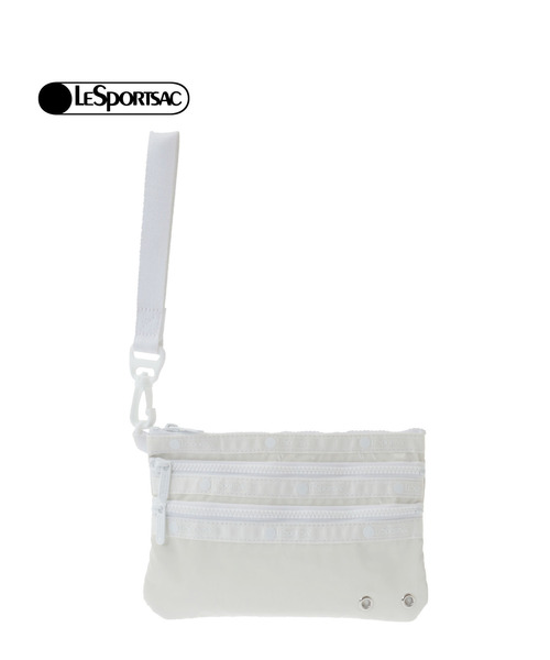 LeSportsac(レスポートサック)の「【LeSportsac】3-ZIP COSMETIC w/ STRAP(ポーチ・レディース・ホワイト/ブラック・FREE)」の1枚目の写真