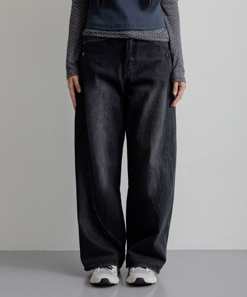 3.3 Field Trip （3.3フィールドトリップ）の「3.3 Field Trip／スライドポケットデニム（デニムパンツ・レディース・ブラック/ライトブルー・SMALL）」の3枚目の写真