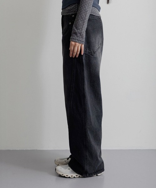 3.3 Field Trip （3.3フィールドトリップ）の「3.3 Field Trip／スライドポケットデニム（デニムパンツ・レディース・ブラック/ライトブルー・SMALL）」の6枚目の写真