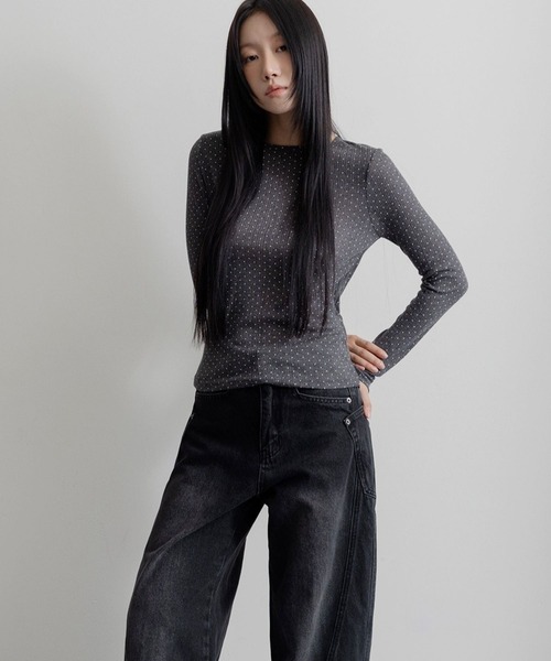 3.3 Field Trip （3.3フィールドトリップ）の「3.3 Field Trip／スライドポケットデニム（デニムパンツ・レディース・ブラック/ライトブルー・SMALL）」の10枚目の写真