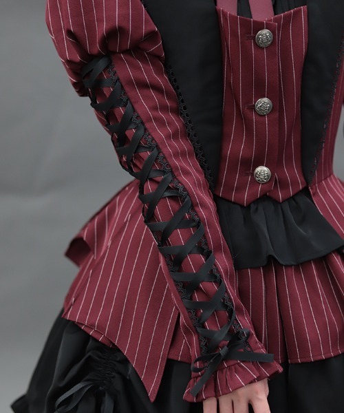 Chalmiere シャルミエール ストライプフリルスカート 赤 新品 ストライプフリルスカート | Chalmiere | axes femme 公式オンライン