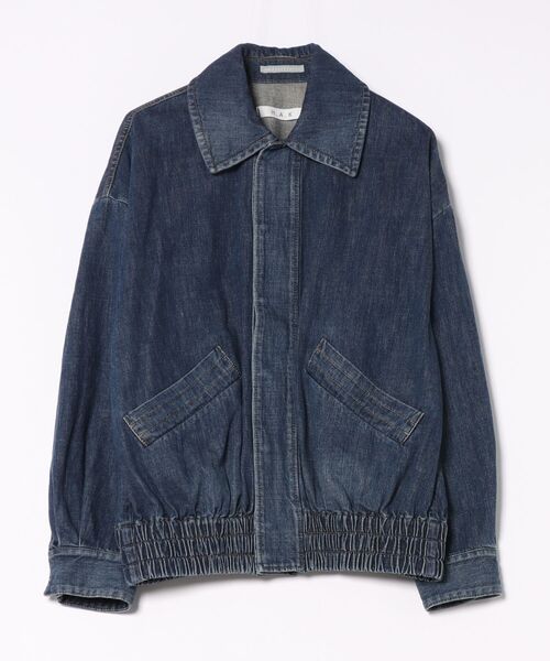 H.A.K（ハク）の「ドレープデニム　ボンバージャケット（デニムジャケット・レディース・ブラック/ネイビー・FREE）」の6枚目の写真