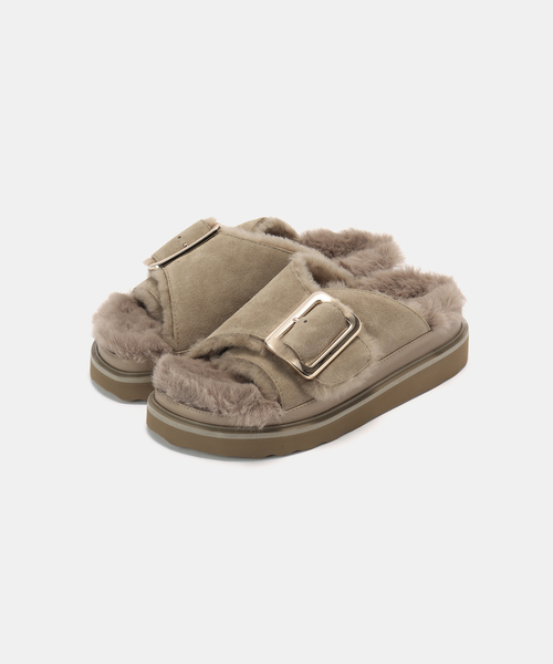 MOHI(モヒ)の「MOHI/モヒ MUTON SANDALS(サンダル・レディース・ベージュ/ブラック・23.5cm/22.5cm/24.5cm)」の2枚目の写真