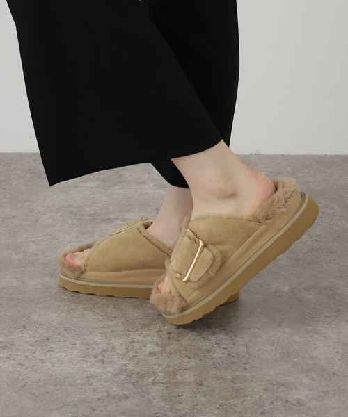 MOHI(モヒ)の「MOHI/モヒ MUTON SANDALS(サンダル・レディース・ベージュ/ブラック・23.5cm/22.5cm/24.5cm)」の4枚目の写真