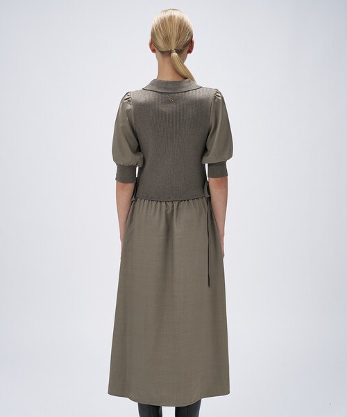 cloenc(クロエンス)の「【マシンウォッシュ】ドッキングニットワンピース(ワンピース・レディース・ブラック系4/オリーブ系9・02)」の12枚目の写真