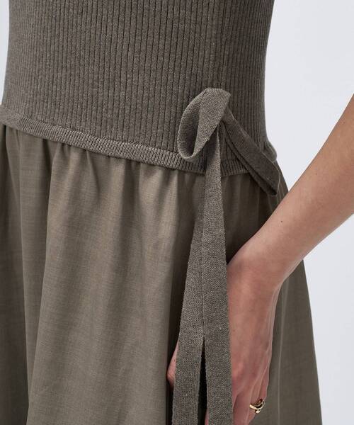 cloenc(クロエンス)の「【マシンウォッシュ】ドッキングニットワンピース(ワンピース・レディース・ブラック系4/オリーブ系9・02)」の9枚目の写真