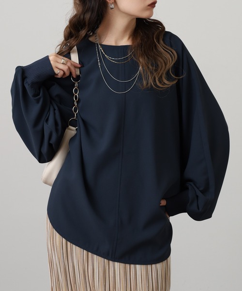 hunch(ハンチ)の「hunch 厚手ジョーゼット ドルマンプルオーバー(シャツ/ブラウス・レディース・ブラック/ブルーグレー/アイボリー・FREE)」の14枚目の写真