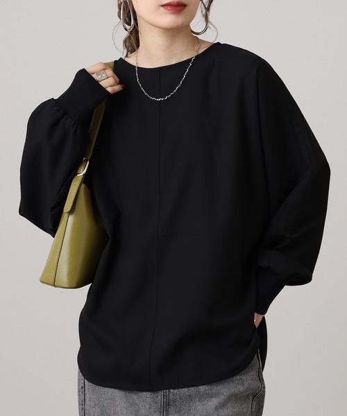 hunch(ハンチ)の「hunch 厚手ジョーゼット ドルマンプルオーバー(シャツ/ブラウス・レディース・ブラック/ブルーグレー/アイボリー・FREE)」の12枚目の写真