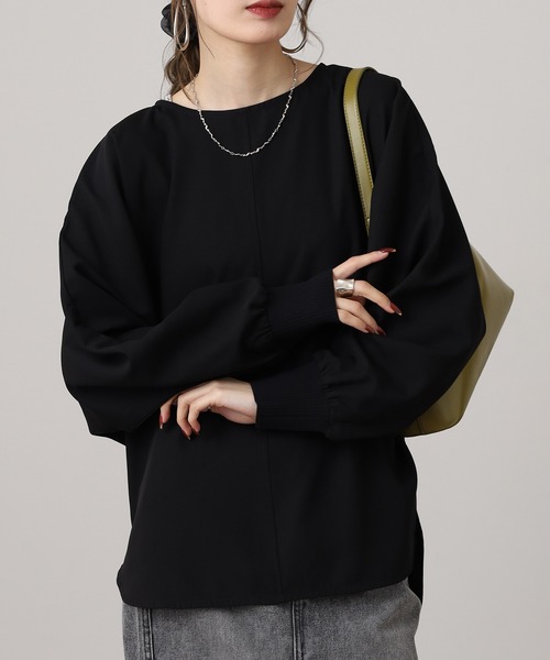 hunch(ハンチ)の「hunch 厚手ジョーゼット ドルマンプルオーバー(シャツ/ブラウス・レディース・ブラック/ブルーグレー/アイボリー・FREE)」の15枚目の写真